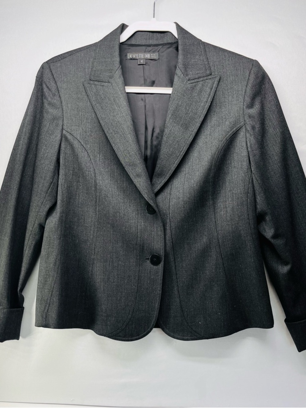 Lafayette 148‎ New York Charcoal Gray Women's Tailored Blazer